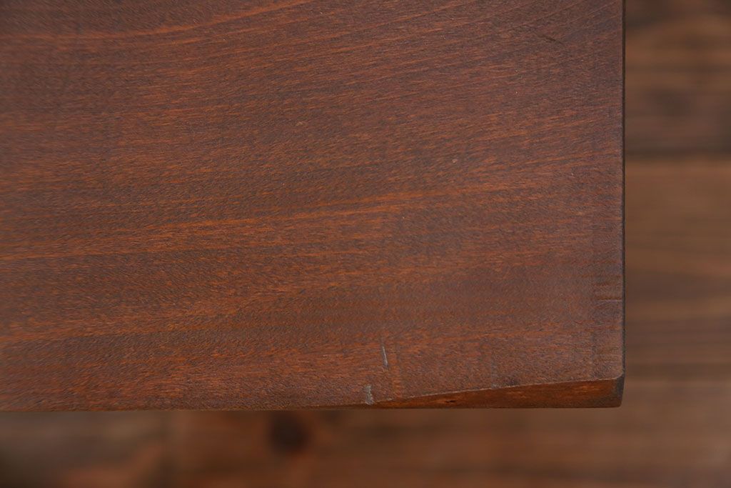 アンティーク家具　アンティーク 天板一枚板　使い込まれた古材天板の鉄脚センターテーブル(8)