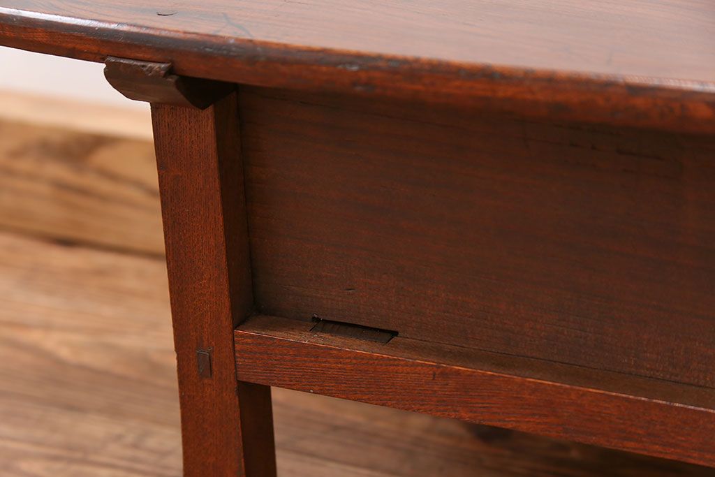 アンティーク家具　古民具・骨董 古い木のかわいい文机(テーブル、TVボード)