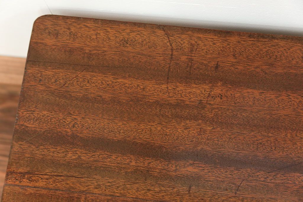 レトロ家具　昭和レトロ 折り畳み式!古い木の横長テーブル(1)