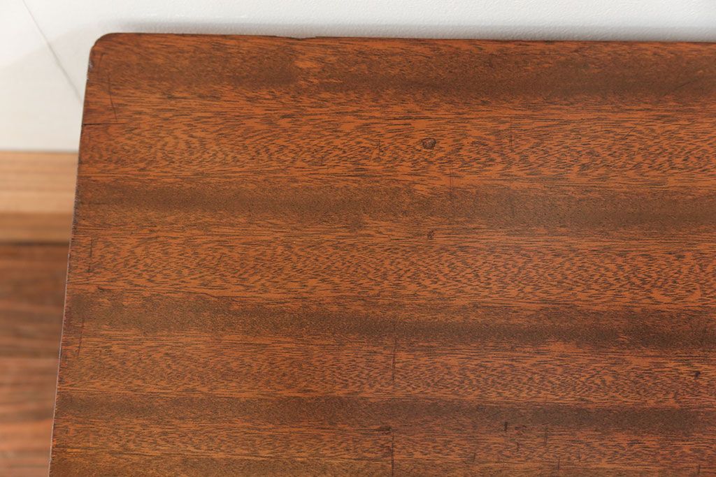 レトロ家具　昭和レトロ 折り畳み式!古い木の横長テーブル(2)