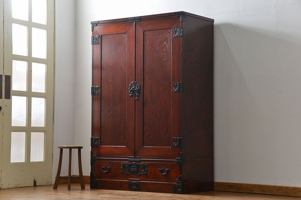 中古　伝統工芸 岩谷堂箪笥 ワードローブ　定価約60万円(洋服箪笥、洋服タンス)