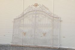中古　大きなロートアイアンガーデンフェンス(29)(洋風フェンス、ヨーロッパ風フェンス、門扉、鉄柵)