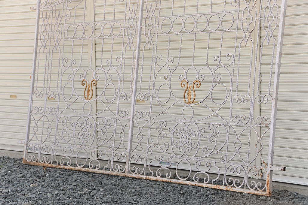 【A様ご成約済】中古　大きなロートアイアンガーデンフェンス(31)(洋風フェンス、ヨーロッパ風フェンス、門扉、鉄柵)