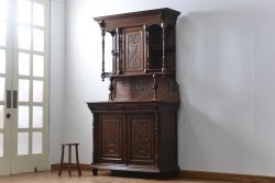 アンティーク家具　イギリスアンティーク 大きなオーク材ヴィクトリアンキャビネット(ビクトリアンキャビネット、バーカウンター)
