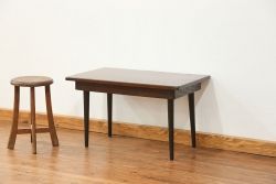 アンティーク家具　アンティーク 古い欅材　天板一枚板　杢目の素晴らしいセンターテーブル　(机、サイドテーブル)