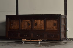 アンティーク家具　和製アンティーク　明治期　六尺　収納箪笥のテレビ台(水屋箪笥、リビングボード)(R-036694)