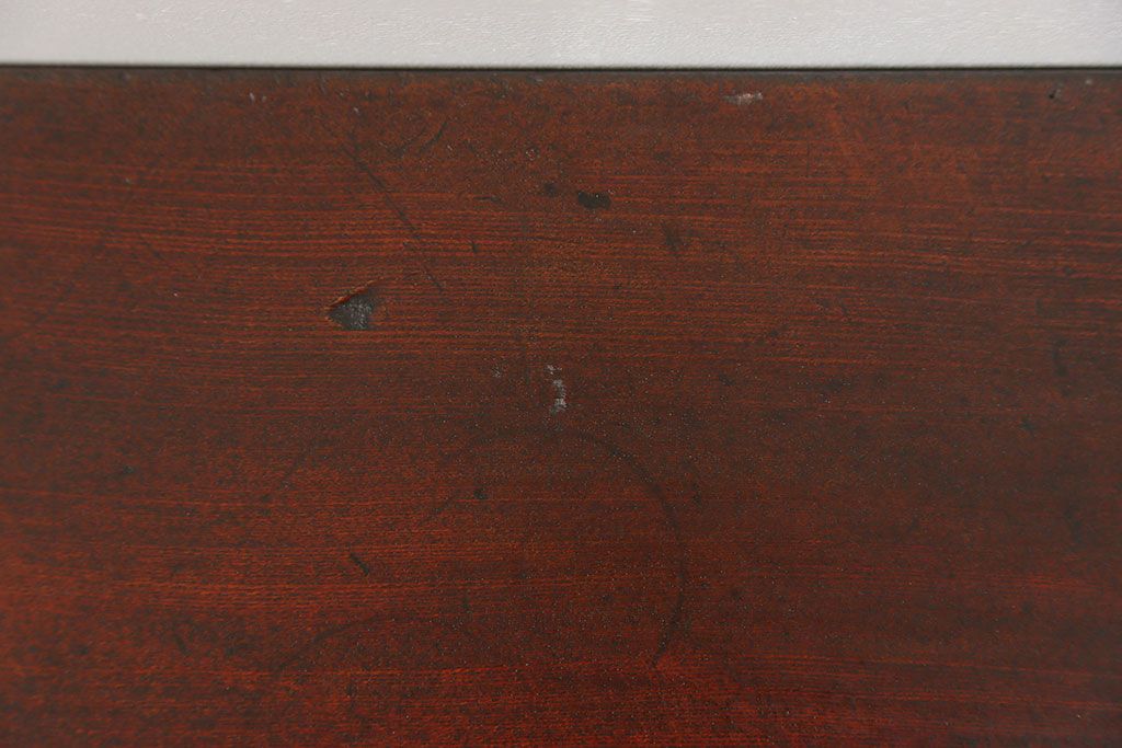 レトロ家具　昭和レトロ 古い栓材の一枚板　角型ちゃぶ台　(テーブル)