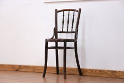アンティーク家具　イギリスアンティーク 味わい深いスピンドルバック ベントウッドチェア(3)(椅子、イス)