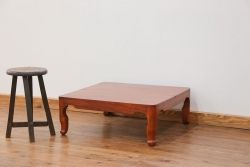 アンティーク家具　古民具・骨董 天板欅材一枚板!シンプルな座卓(テーブル)
