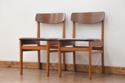 北欧家具 シンプルなデザイン　北欧ビンテージチェア2脚セット(2)(ミッドセンチュリー、椅子、イス)