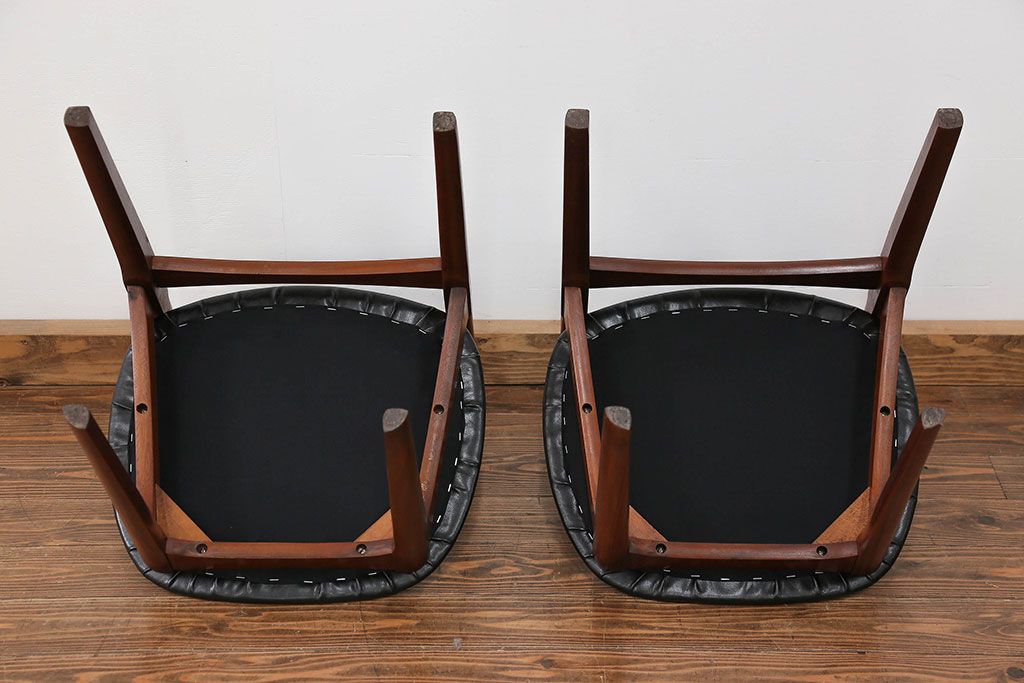北欧家具 チーク材 ミッドセンチュリー 北欧ビンテージ ダイニングチェア 2脚セット(1) (椅子、イス)