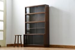 アンティーク家具　イギリスアンティーク シンプルなデザインのオーク材 スタッキングブックケース(2)(ガラスケース、本箱、収納棚)