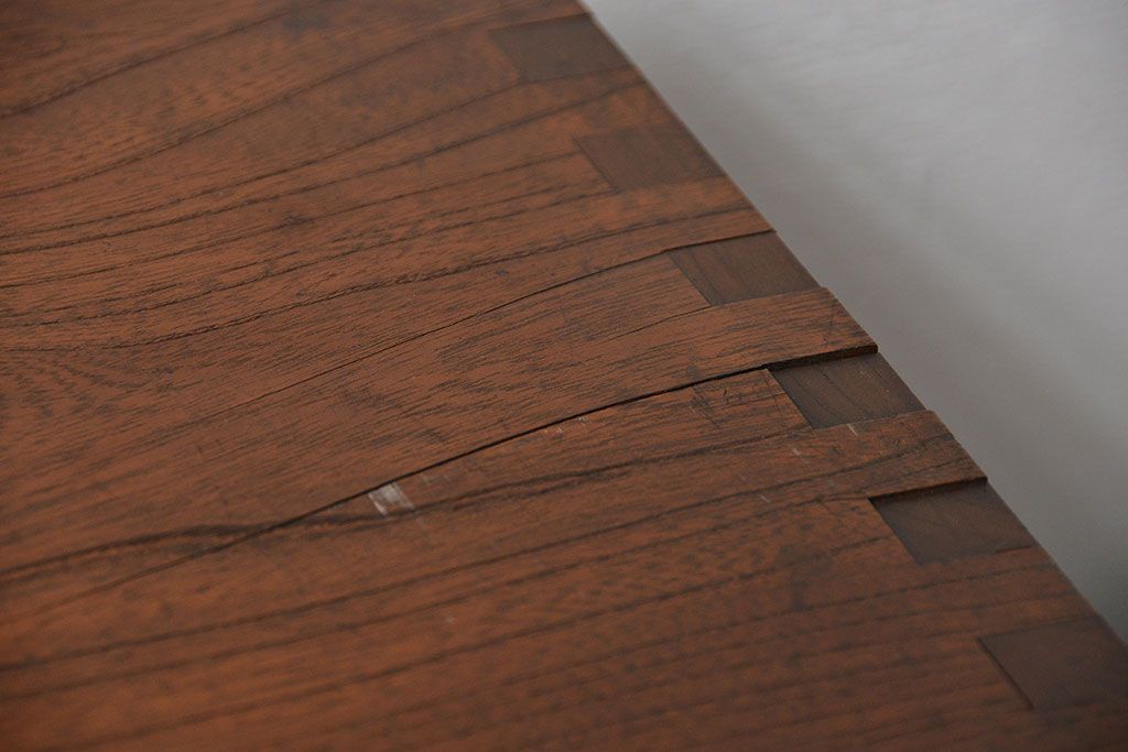 アンティーク家具　アンティーク 三方欅材!上質な二段重ね引き出し収納棚(戸棚、茶箪笥)