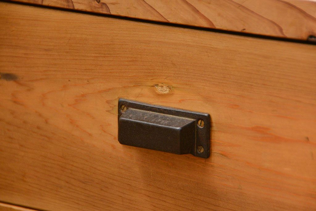 アンティーク家具　アンティーク 古い木味の繊細な薄型収納棚(ガラスケース、飾り棚、戸棚)