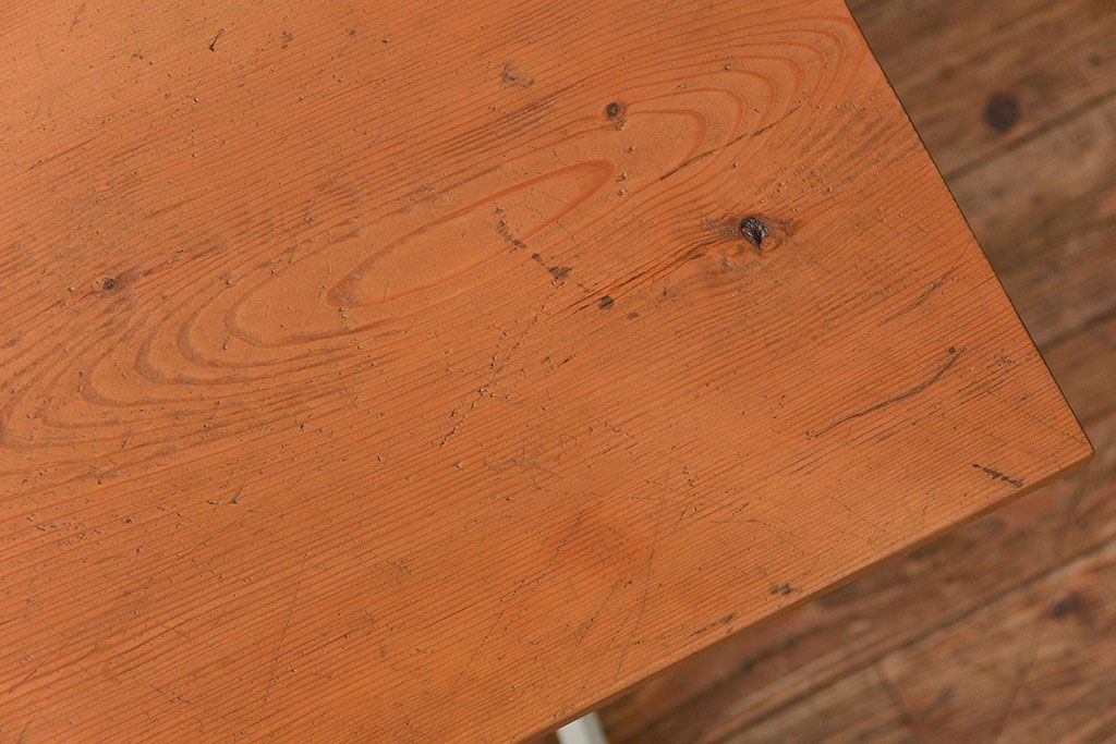 イギリスアンティーク 古材を使ってリメイクしたシンガーミシンテーブル(2)(作業台、机)