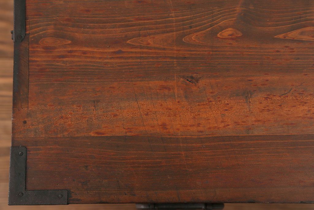 アンティーク家具　古民具・骨董 丸金具の時代箪笥ローボード(1)(ローチェスト)