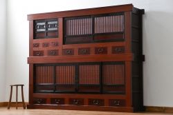 アンティーク家具　古民具・骨董 前面欅材!美しい七尺近江水屋箪笥