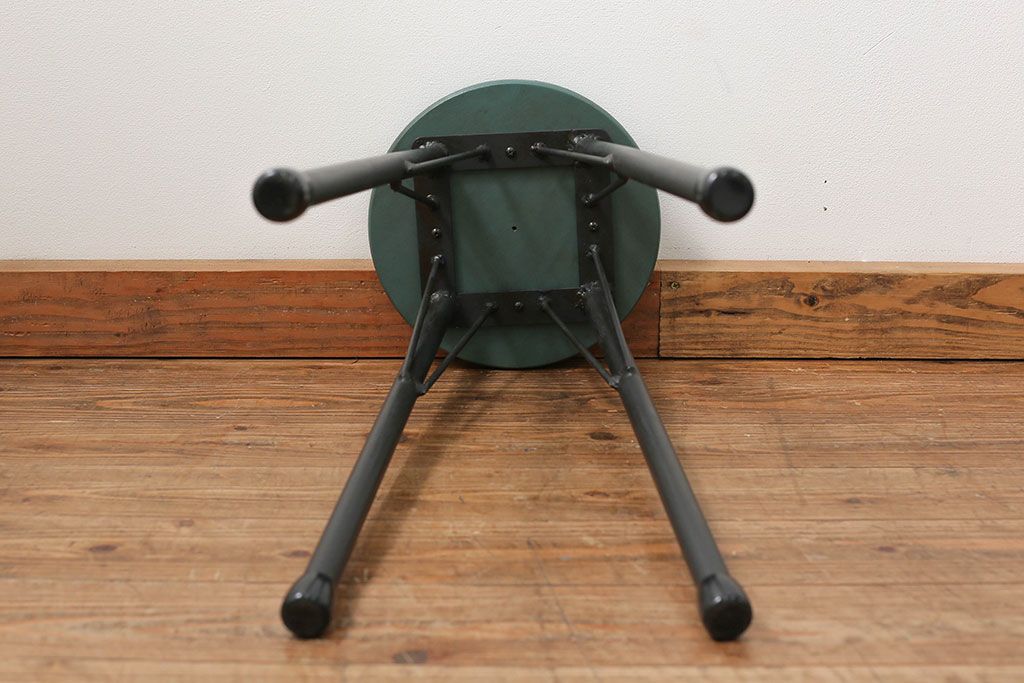 ラフジュ工房オリジナル　アイアンペイントハイスツール(2)(丸椅子、丸イス)