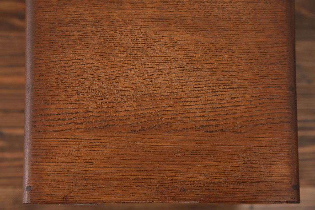 アンティーク家具　アンティーク 古いナラ材の上質な五段小引き出し(書類ケース)