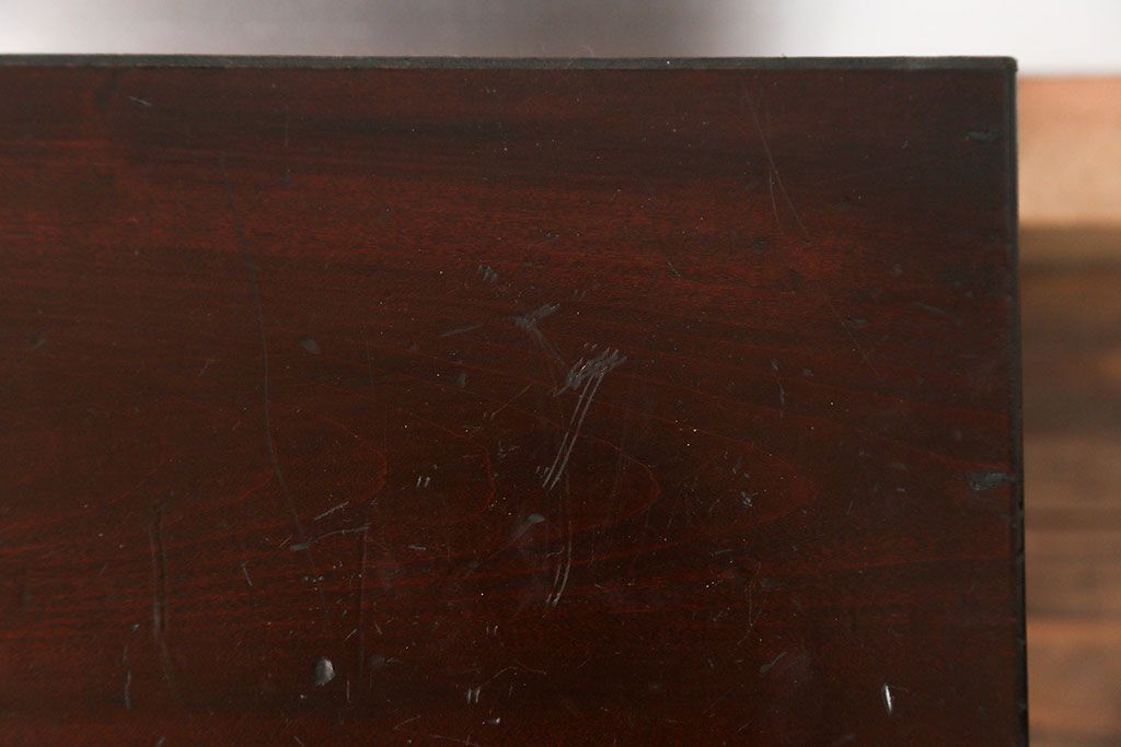 レトロ家具　昭和レトロ 古い木のシンプルなアンティーク三段小引き出し