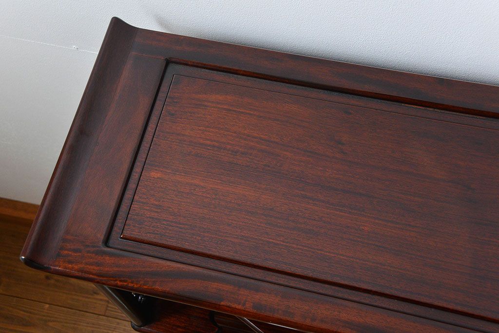 アンティーク家具　古民具・骨董 1970年頃　唐木製の高級茶棚(茶箪笥、飾り棚)