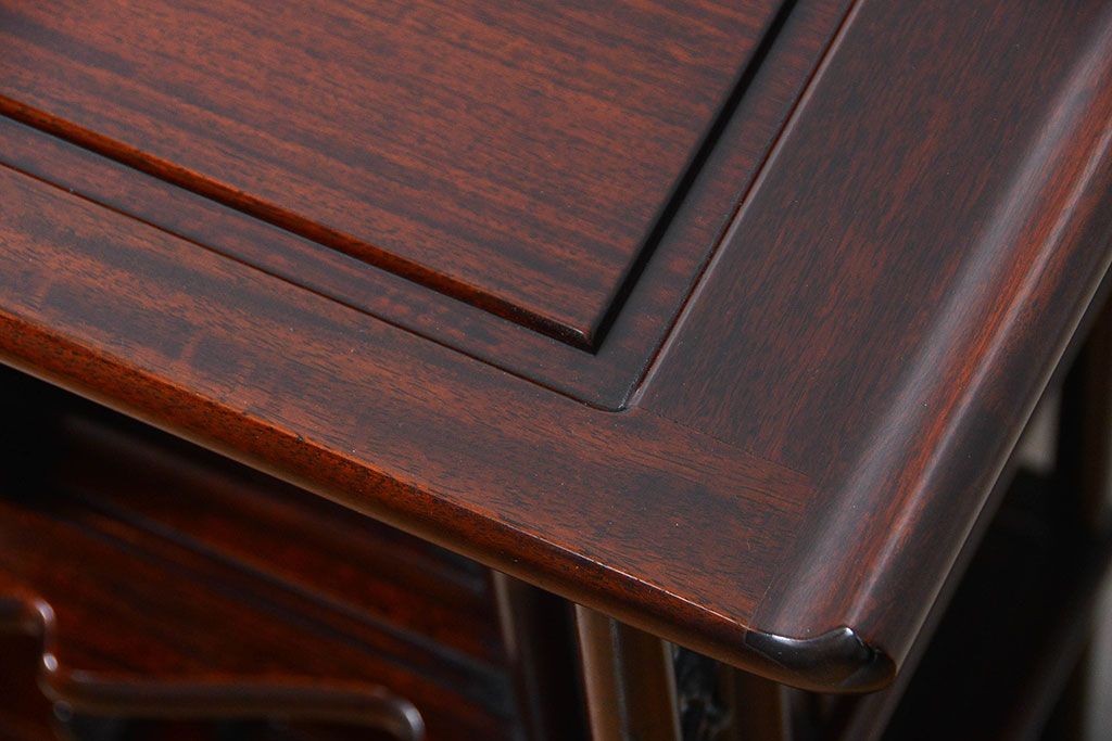 アンティーク家具　古民具・骨董 1970年頃　唐木製の高級茶棚(茶箪笥、飾り棚)
