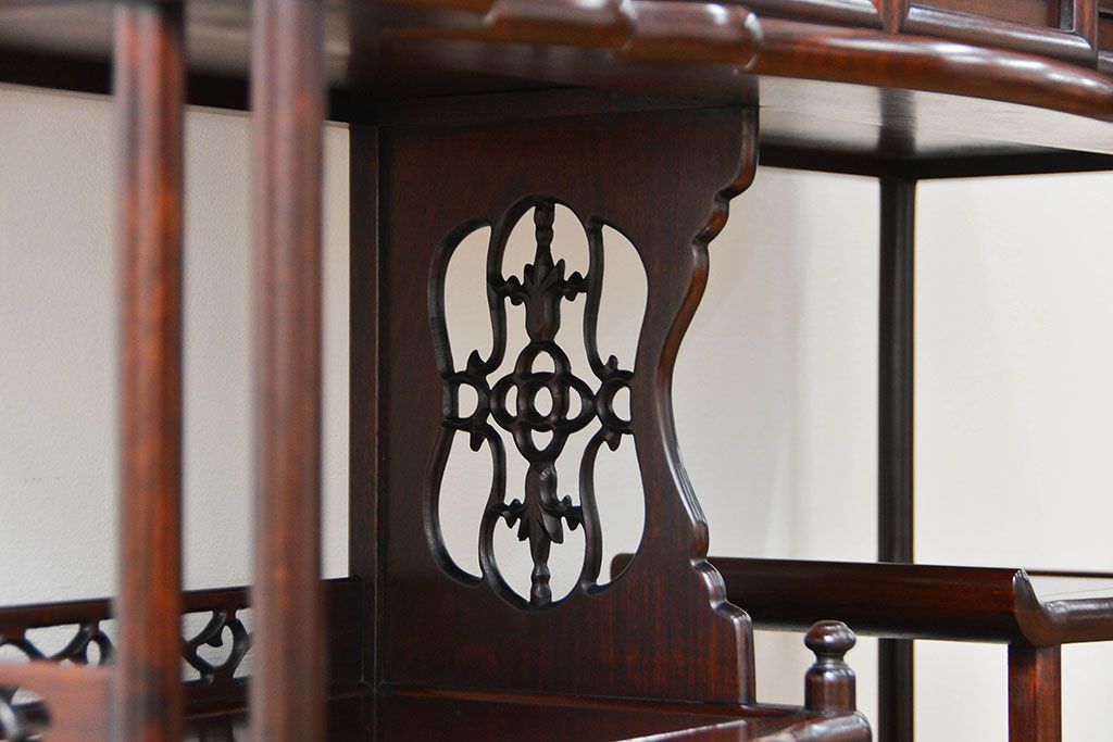 アンティーク家具　古民具・骨董 1970年頃　唐木製の高級茶棚(茶箪笥、飾り棚)