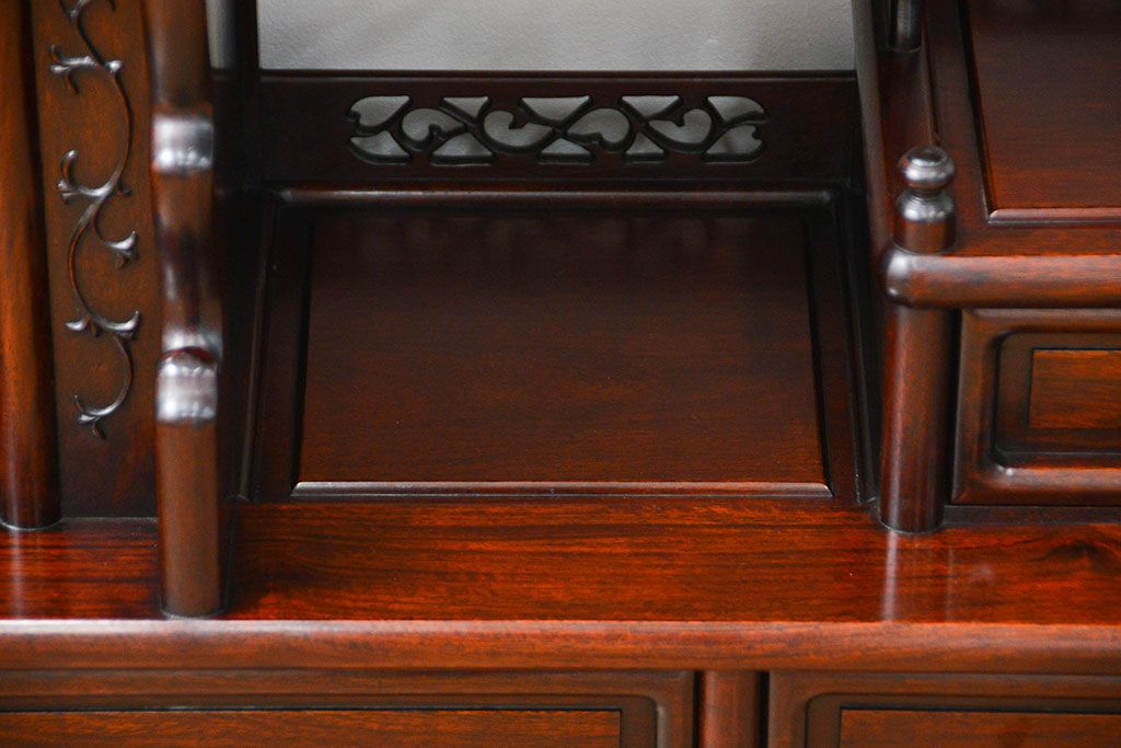 アンティーク家具　古民具・骨董 1970年頃　唐木製の高級茶棚(茶箪笥、飾り棚)
