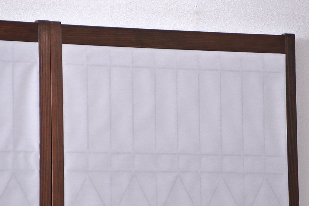 大正ロマン 珍品 菱形模様のガラス障子戸4枚セット(2) (ガラス戸、和風建具)