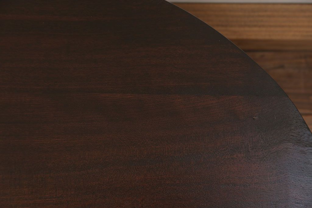 アンティーク家具　アンティーク 古い栓材の小振りな丸型ちゃぶ台 (テーブル、机)
