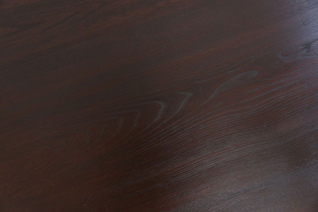 レトロ家具　昭和レトロ 古い栓材のシックな丸型ちゃぶ台 (座卓、座机)