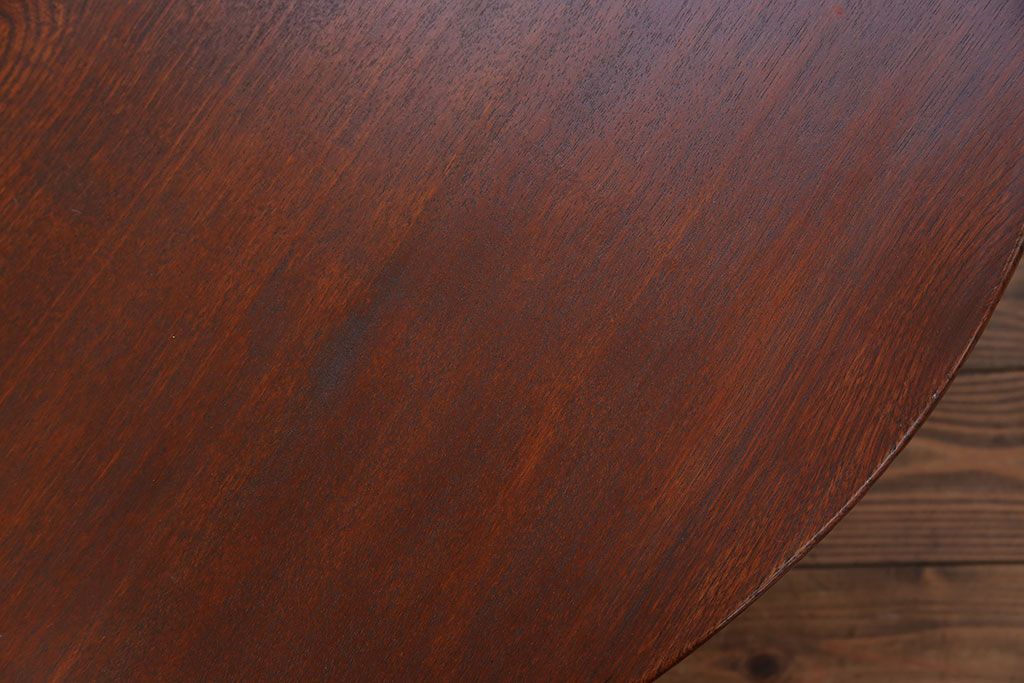 レトロ家具　昭和レトロ 古い栓材の丸型ちゃぶ台 (テーブル、机)