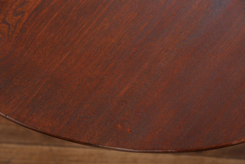レトロ家具　昭和レトロ 古い栓材の丸型ちゃぶ台 (テーブル、机)