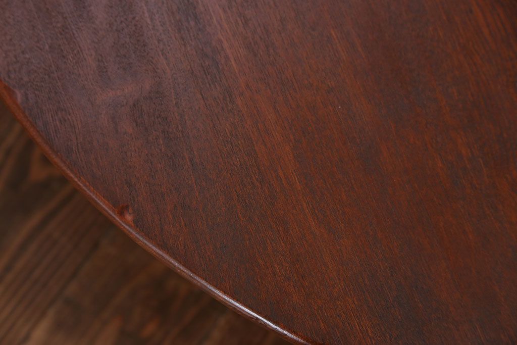 レトロ家具　昭和レトロ 古い栓材の丸型ちゃぶ台 (テーブル、机)