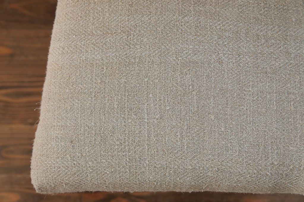 レトロ家具　昭和レトロ アンティークリネン座面のチェア(1)(椅子、イス)