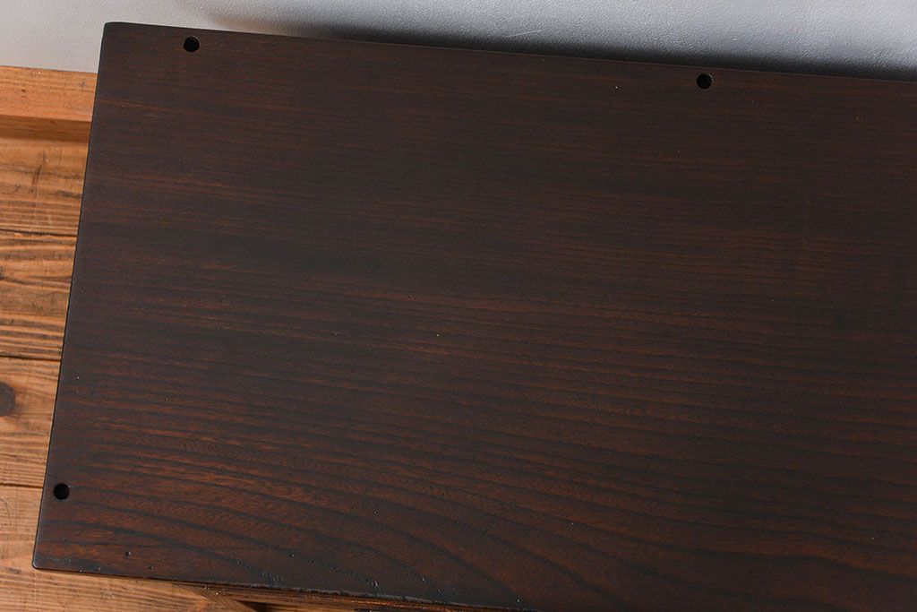 アンティーク家具　和製アンティーク　珍品　欅材を使用した古い時計屋のガラス枠付き修理用作業台(机・テーブル)