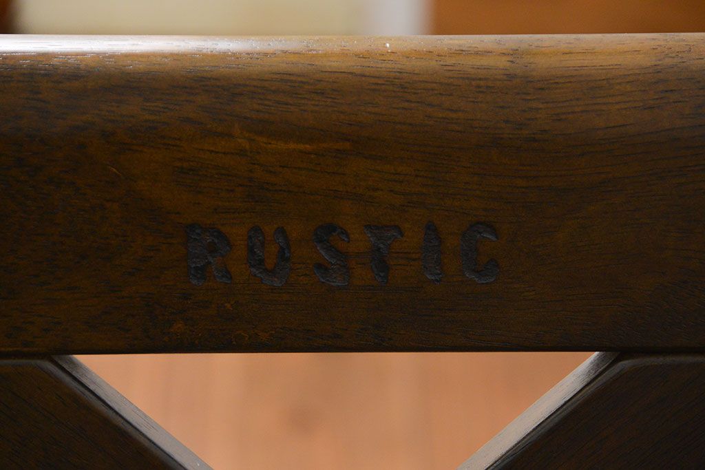 中古 カリモク製 ルスティック(RUSTIC) コーナーベンチチェア