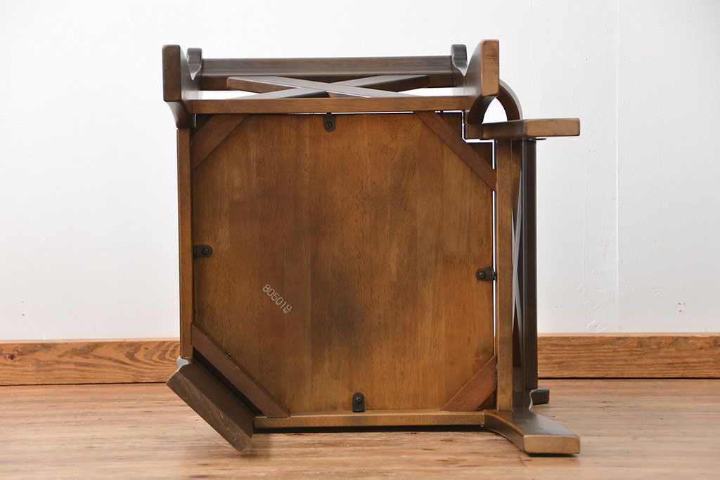 中古 カリモク製 ルスティック(RUSTIC) コーナーベンチチェア