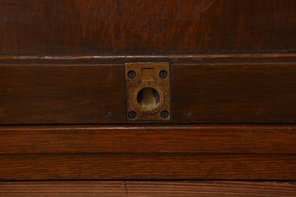 アンティーク家具 アンティーク 古いナラ材の上開き戸卓上本棚(書類棚、収納棚) | ラフジュ工房