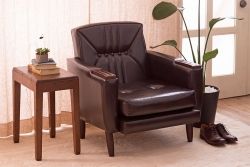 レトロ家具　昭和レトロ 1970年代 合皮製の1人掛けソファ(シングルソファ)(2)