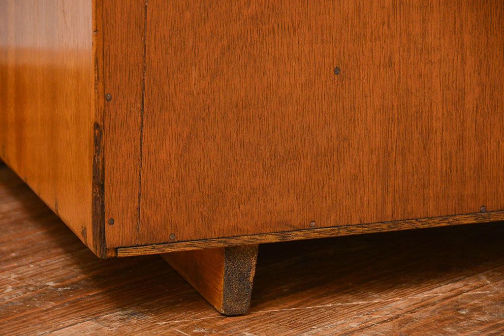 昭和レトロ ミッドセンチュリー 木製 6段 シューズラック 靴箱 6足収納ウッド