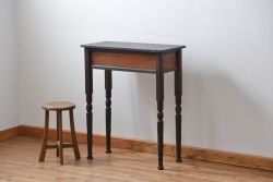 アンティーク家具　大正ロマン 古い栗材の高脚サイドテーブル (コンソールテーブル)