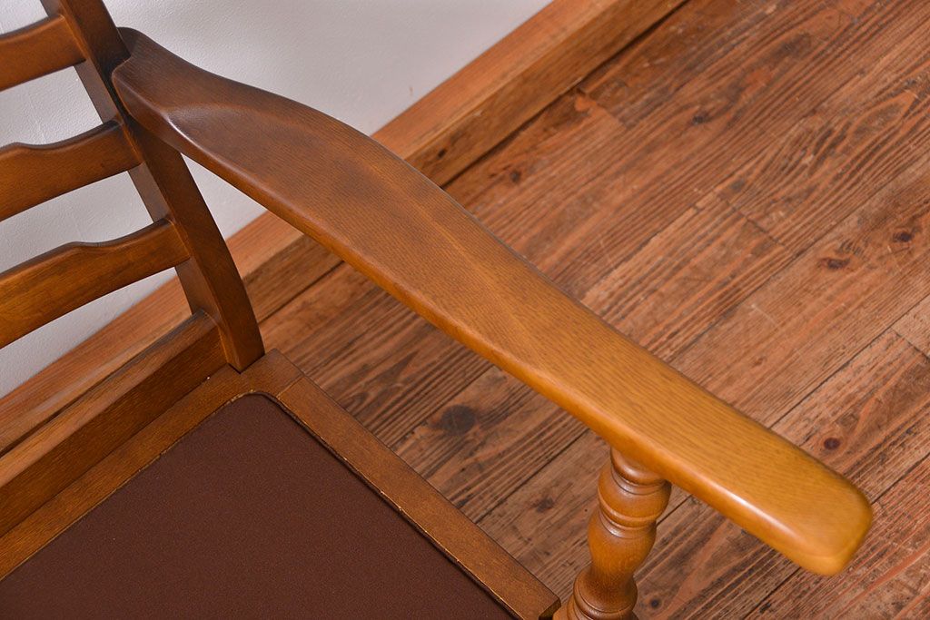 中古 飛騨産業 穂高 WINDSOR セクショナルチェア 両肘付きチェア(1)(一人掛けソファ)