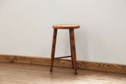 中古 かわいいデザインの木製スツール(丸椅子)