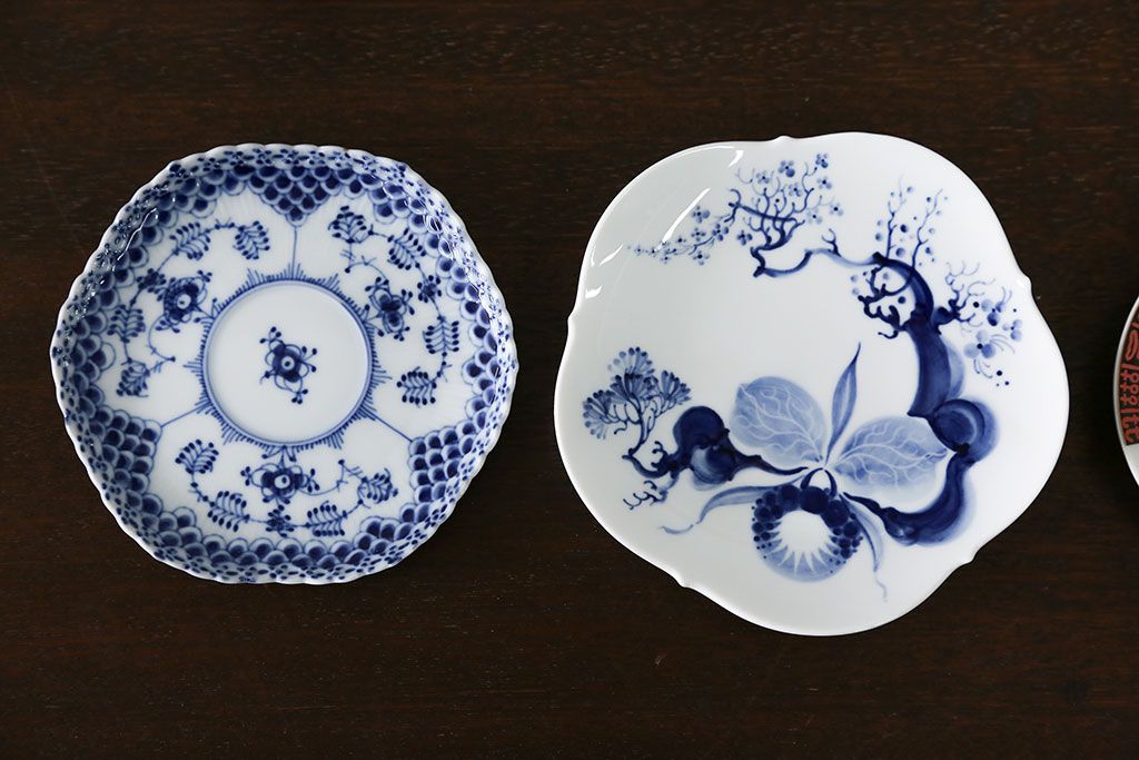 アンティーク雑貨　ロイヤルコペンハーゲン(Royal Copenhagen)・マイセンなどのカップ&ソーサー4種類セット(リモージュ・リチャード・ジノリ)