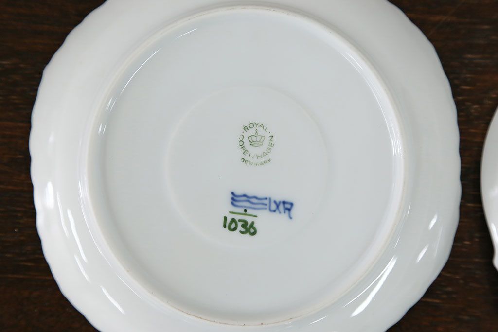 アンティーク雑貨　ロイヤルコペンハーゲン(Royal Copenhagen)・マイセンなどのカップ&ソーサー4種類セット(リモージュ・リチャード・ジノリ)