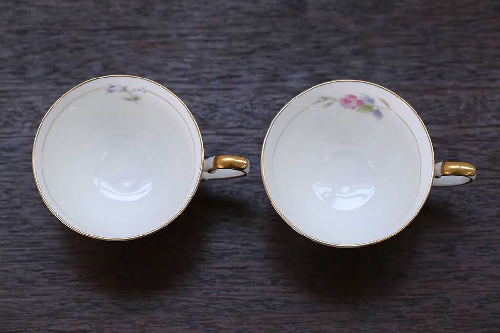 アンティーク雑貨　ノリタケ・大皿、カップ&ソーサー(ノリタケ(Noritake)2客、ホヤ(HOYA)2客)計5点セット