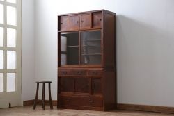 レトロ家具　アンティーク 前面欅材 レトロな茶箪笥(収納棚)