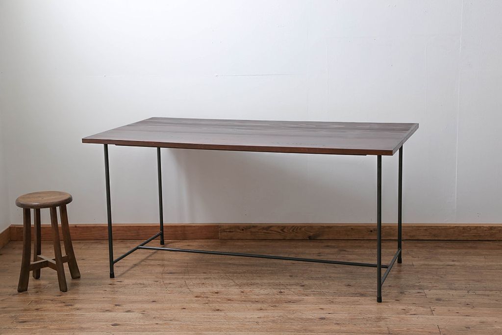 ラフジュ工房オリジナル 古材天板のシンプルなダイニングテーブル(2)(作業台)