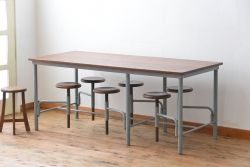 ラフジュ工房オリジナル 6脚格納スツールの作業台(テーブル、机)